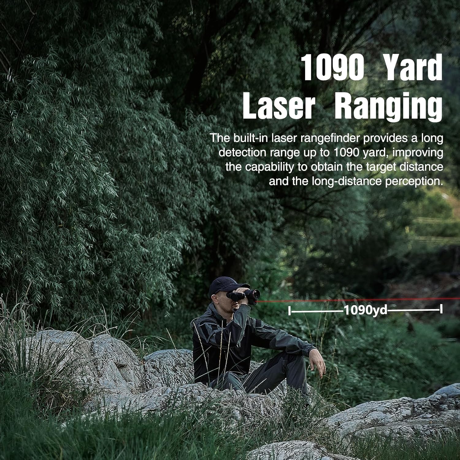 K25-384 LRF Thermal Imaging Monocular for Hunting – 25mm Focal Lens, 384×288 (50Hz) 12μm Night Vision Infrared Scope, 1920×1080 Full-HD AMOLED Display, 12-Hour Battery Life for Outdoor Use