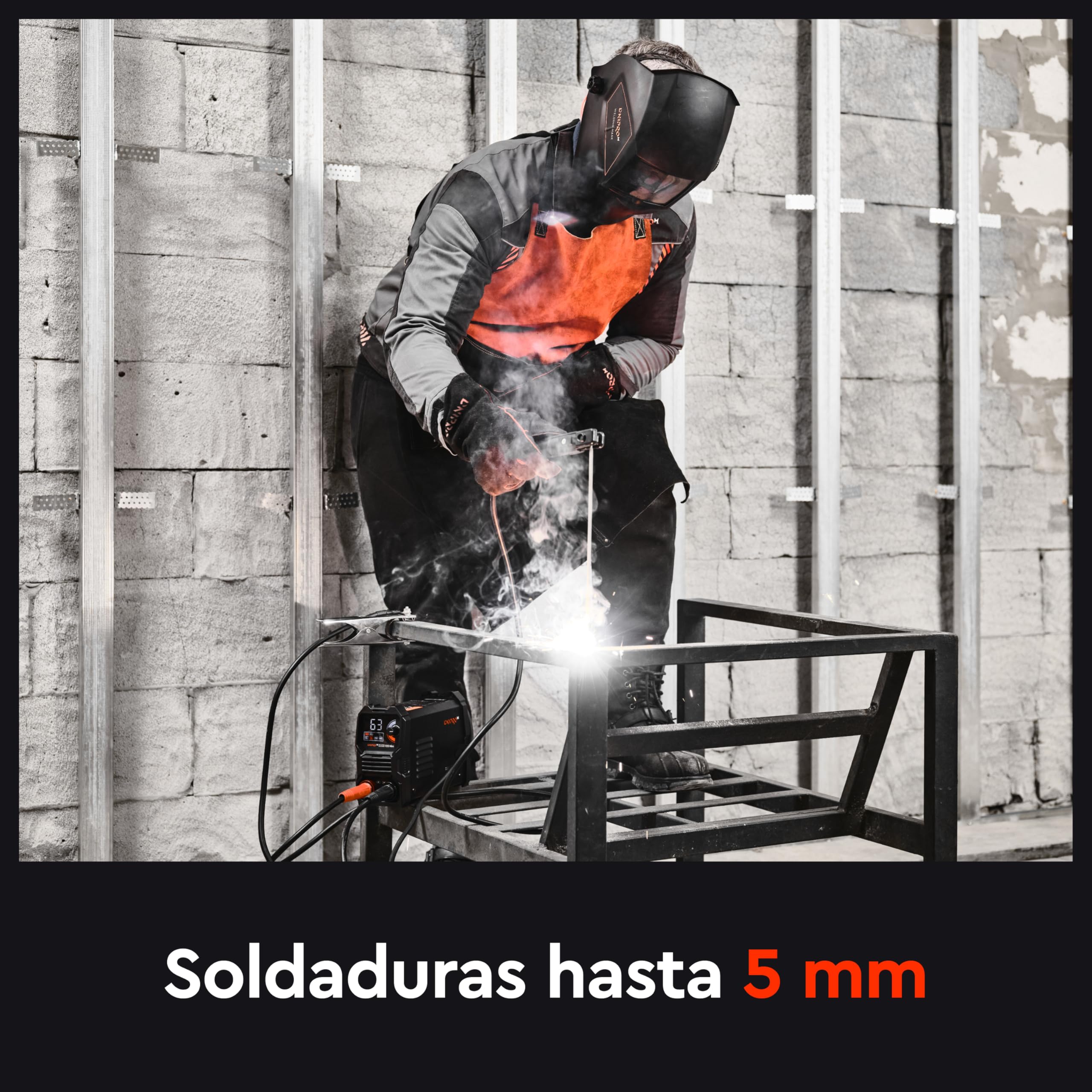 Soldador Inverter 120A MMA 2,06 kg con Tecnología IGBT, Hot Start, Arc Force, Anti Stick y VRD, Pantalla LED y Cables para Electrodos 1,6–3,2 mm – i120 Mini