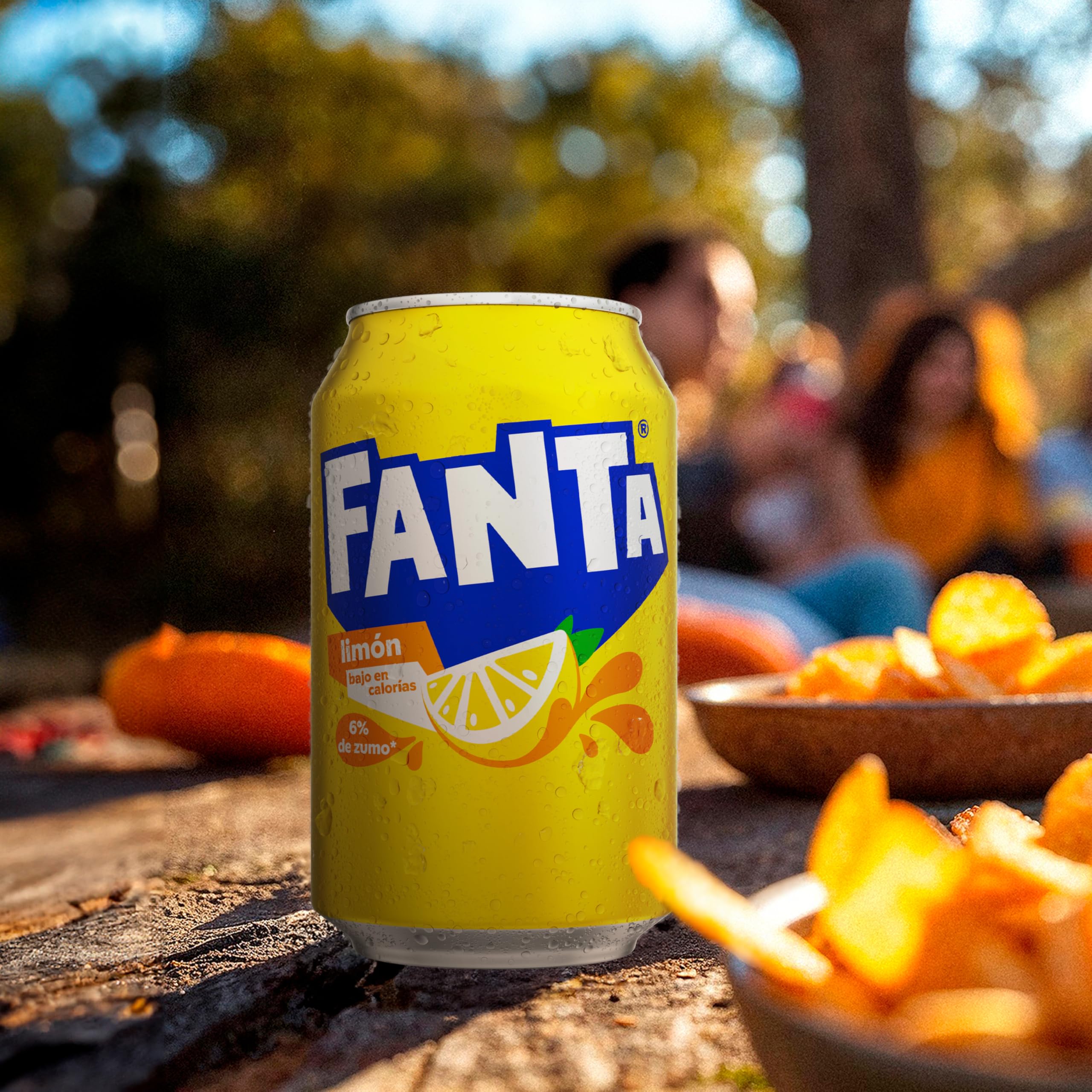 Fanta Limón, Refresco de Limón Elaborado a partir de Zumo, Bajo en Calorías - Pack de 9 Latas, 330 ml