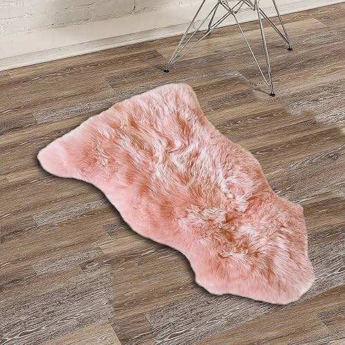 Alfombra de piel de oveja natural con pelo grueso y exuberante de 2.5 pulgadas, esponjosa, hipoalergénica, con parte trasera antideslizante,