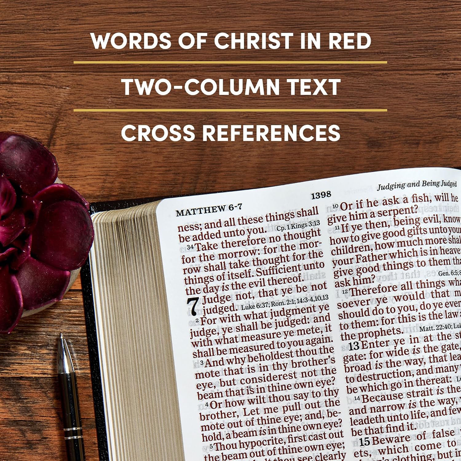 KJV Super Giant Print Reference Bible, Black Imitation Leather, KJV Holy Bible, Red Letter, Pure Cambridge Text, Presentation Page, Cross-References, Full-Color Maps, Easy-to-Read Bible MCM Type