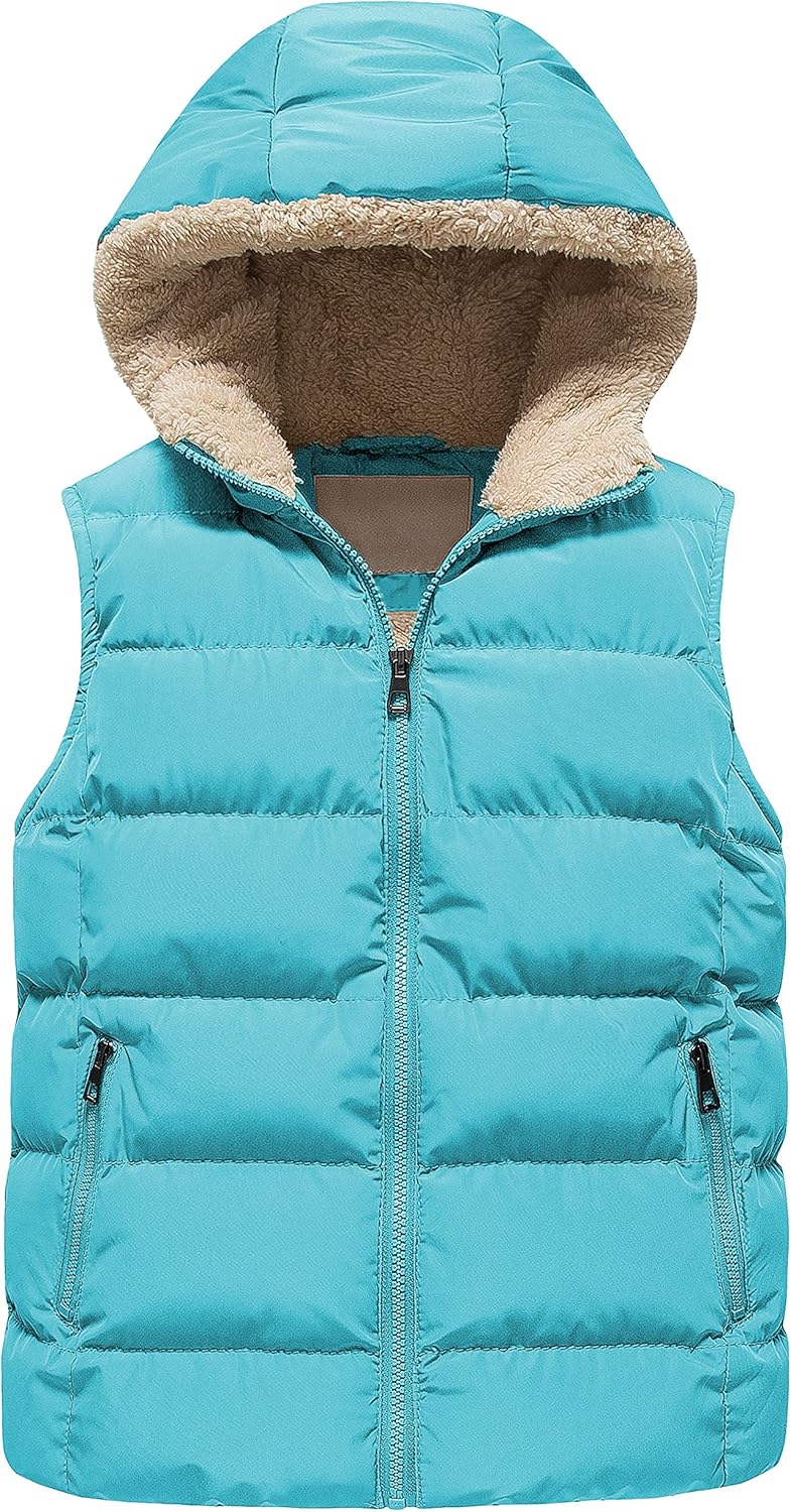 Pursky Girl’s and Boy’s Hooded Warm Puffer Vest Outerwear Soft Flannel Lined Insulation Waistcoat Pursky Girl’s and Boy’s Hooded Warm Puffer Vest Outerwear Soft Flannel Lined Insulation Waistcoat