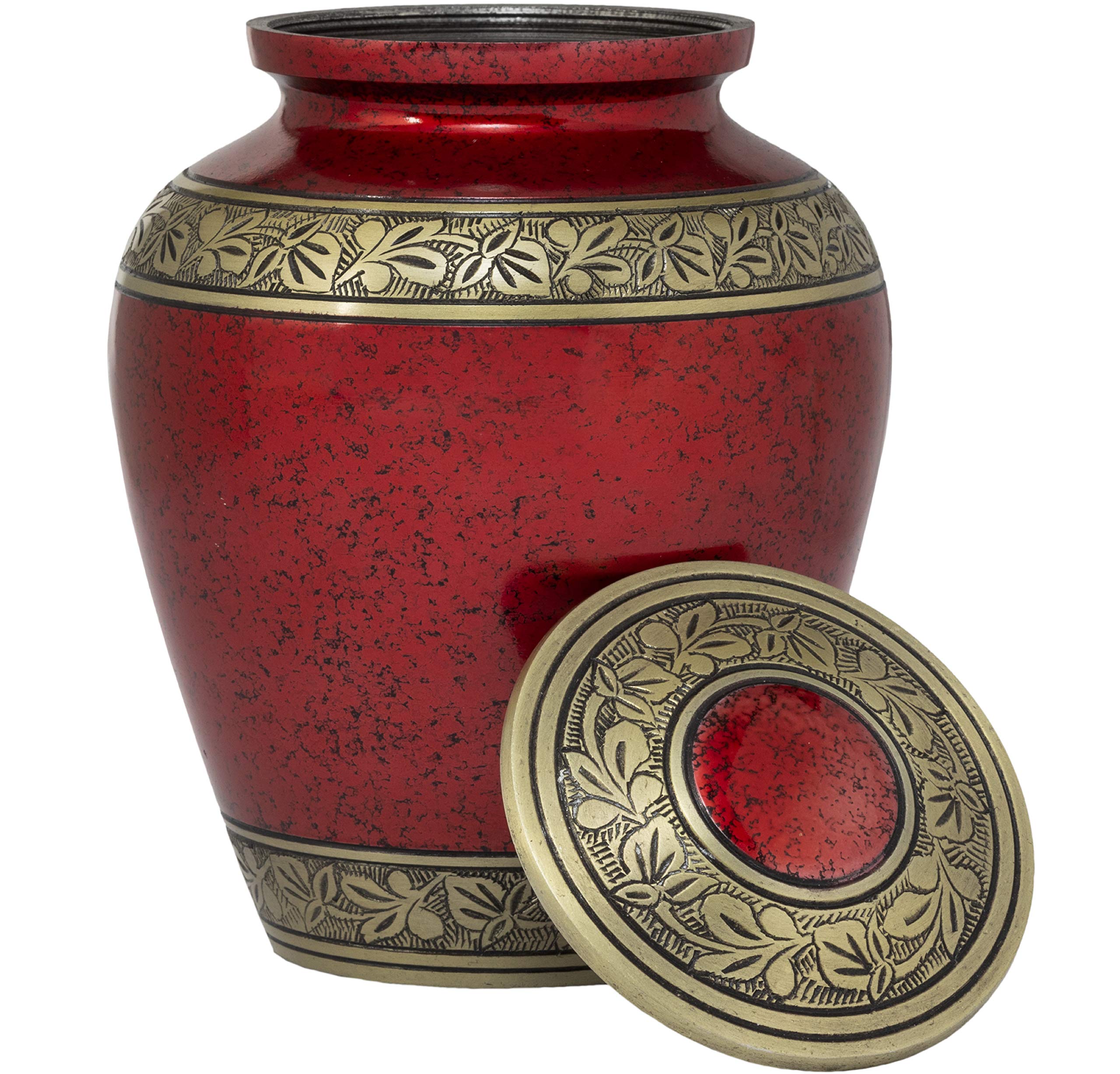 Eternal Harmony Red Gold Cremation Urn For Human Funeral Ashes With Elegant Finishes To Honor And Remember Your Loved One (Carefully Handcrafted)
