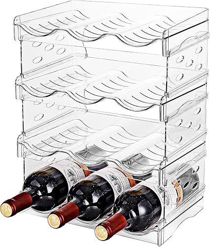 Miniatura 9 de Baosia Organizador de botellas de agua transparente, soporte de plástico apilable para botellas de agua, organizador de tazas para armario de