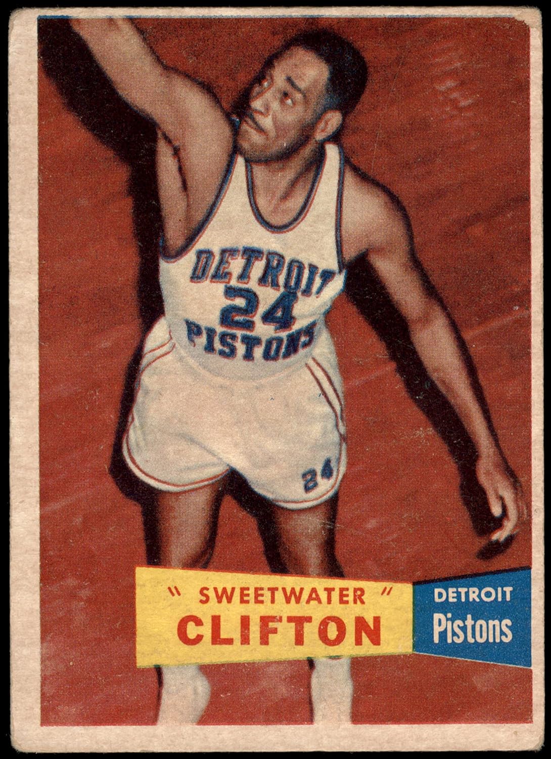 1957 Topps #1 Nat Clifton Detroit Pistons (Basketball Card) FAIR Pistons Xavier University of Louisiana