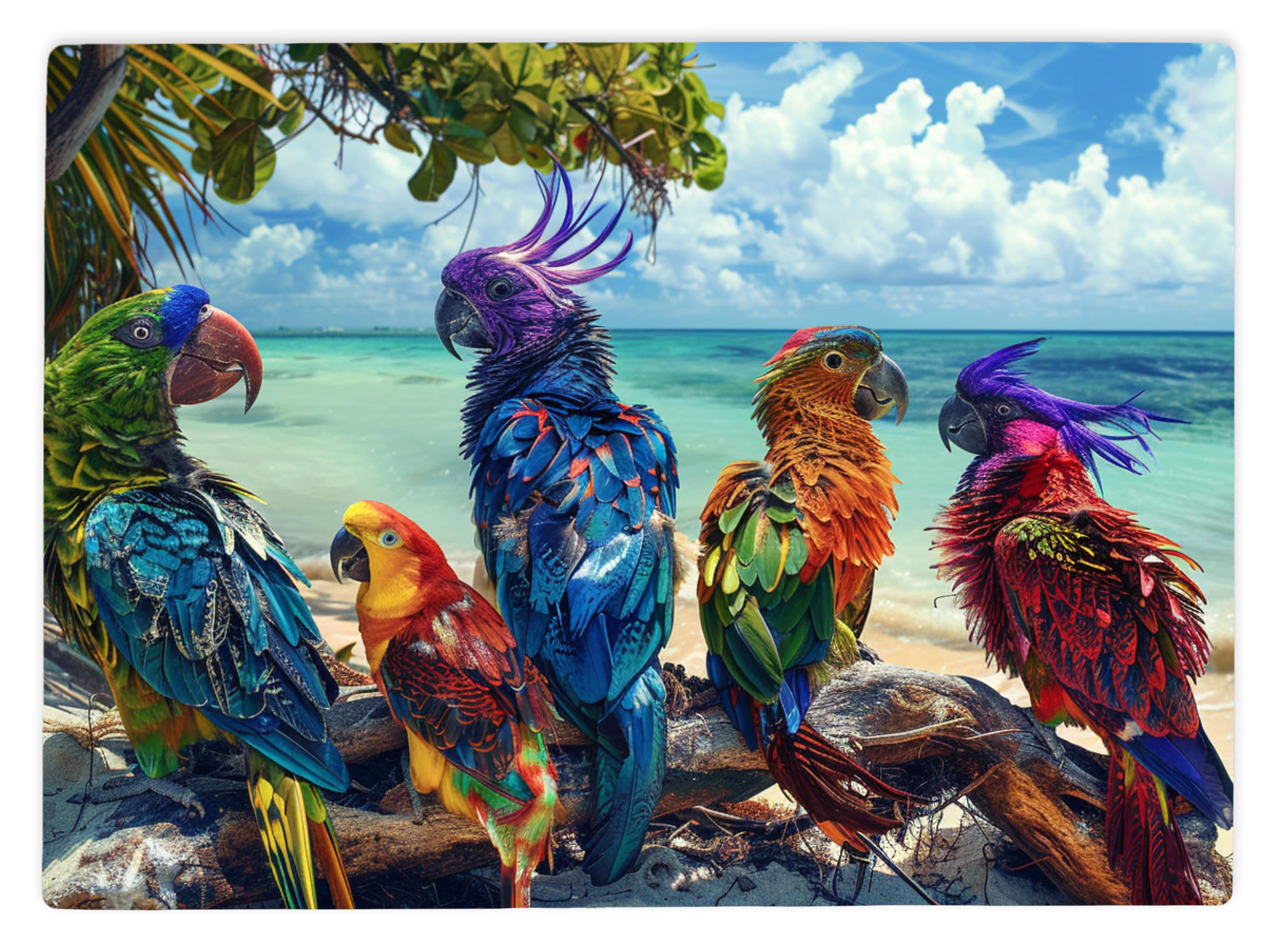 Shopagift Exotic Brazilian Parrots Glass Chopping Board Large Kitchen Worktop Saver 39cm x 28cm