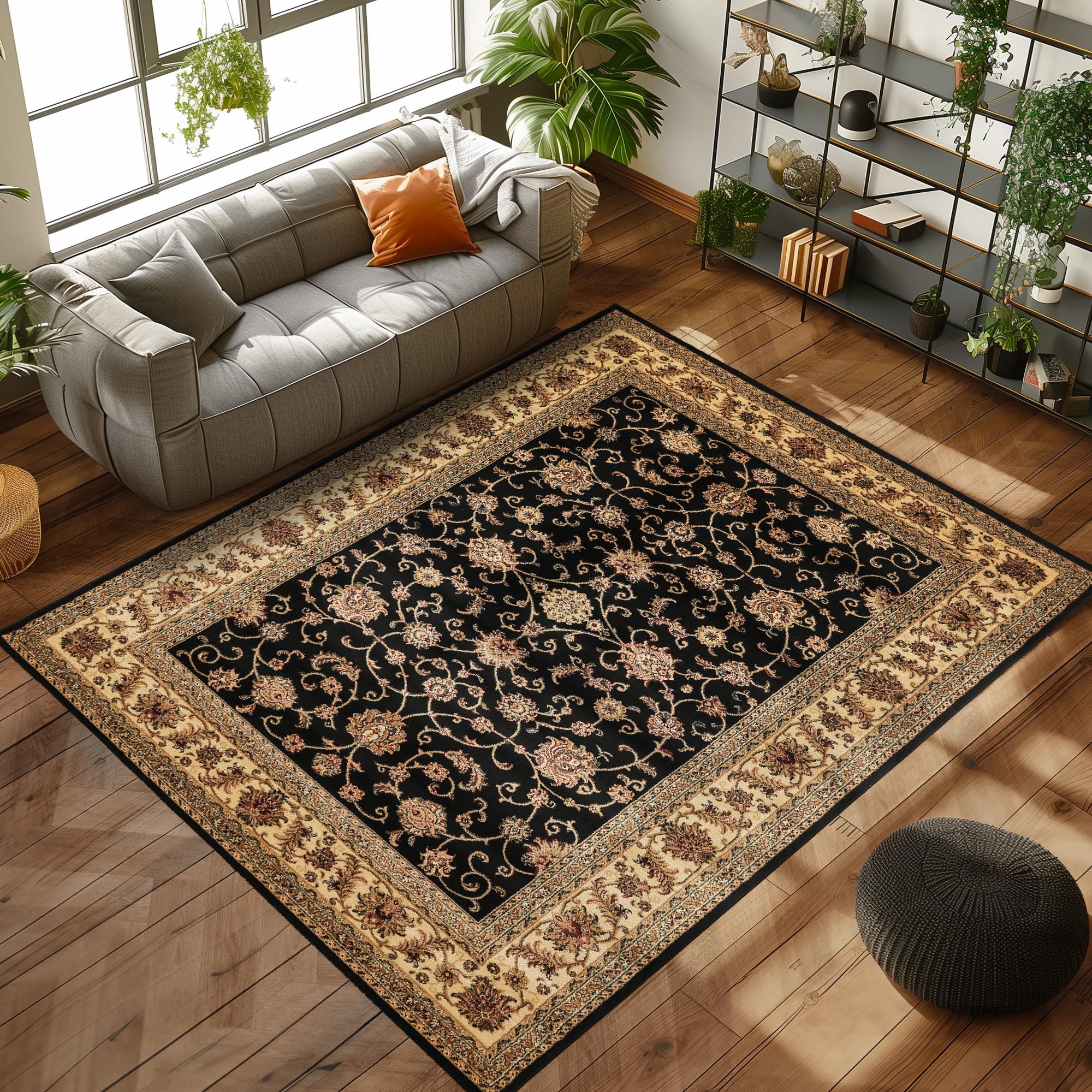 Kurzflor Orientalischer Teppich Wohnzimmer, Esszimmer, Schlafzimmer, Vintage Teppich Läufer Flur Weich & Soft Carpet Orient