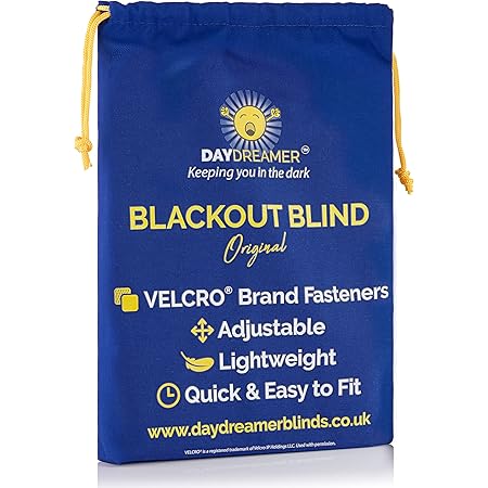 Daydreamer Blinds - Original Blackout Blind with VELCRO Brand Attachment - Temporary, Bedroom, Nursery, Black