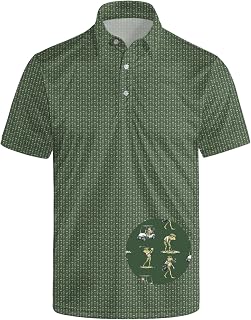 Funny Golf Polos for Men Funny Print Short Sleeve Shirts Quick Dry Polo Shirts Hawaiian Shirt Performance Golf Outfits