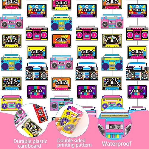 Miniatura 3 de Cintas de radio, pancartas colgantes, cortes de papel decorativos, guirnaldas, decoraciones de pared de habitación, baños de bebé de cumpleaños,