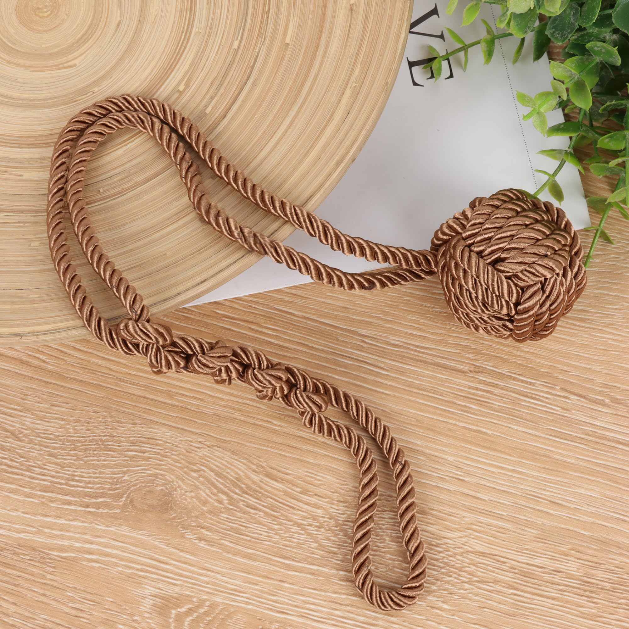 Lntyq Lot De 4 Embrasses Magnétiques En Bois Boule Pour Rideaux De La