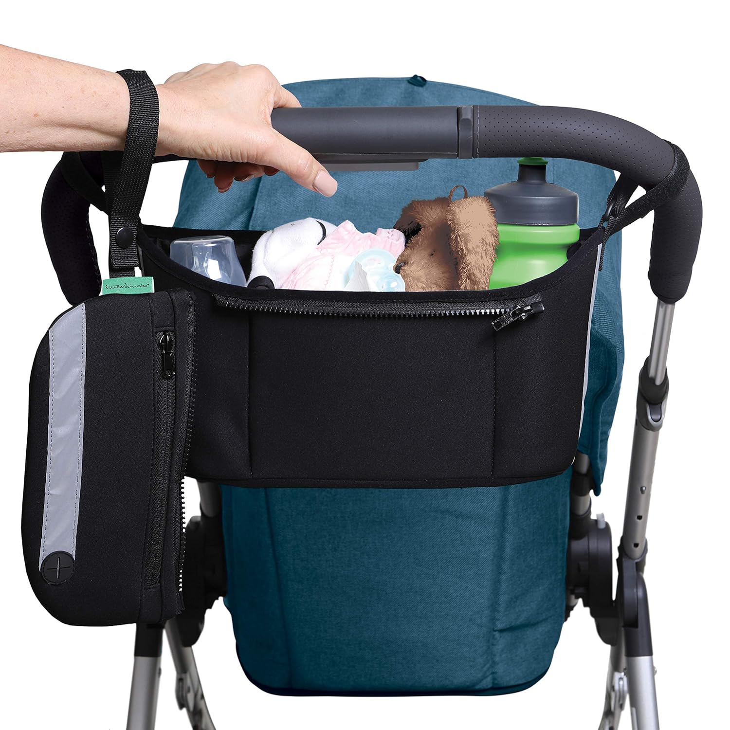 Universal Stroller Organizer Bag, Detachable Wristlet & Reflective Panel - Model CK098 - Image 4