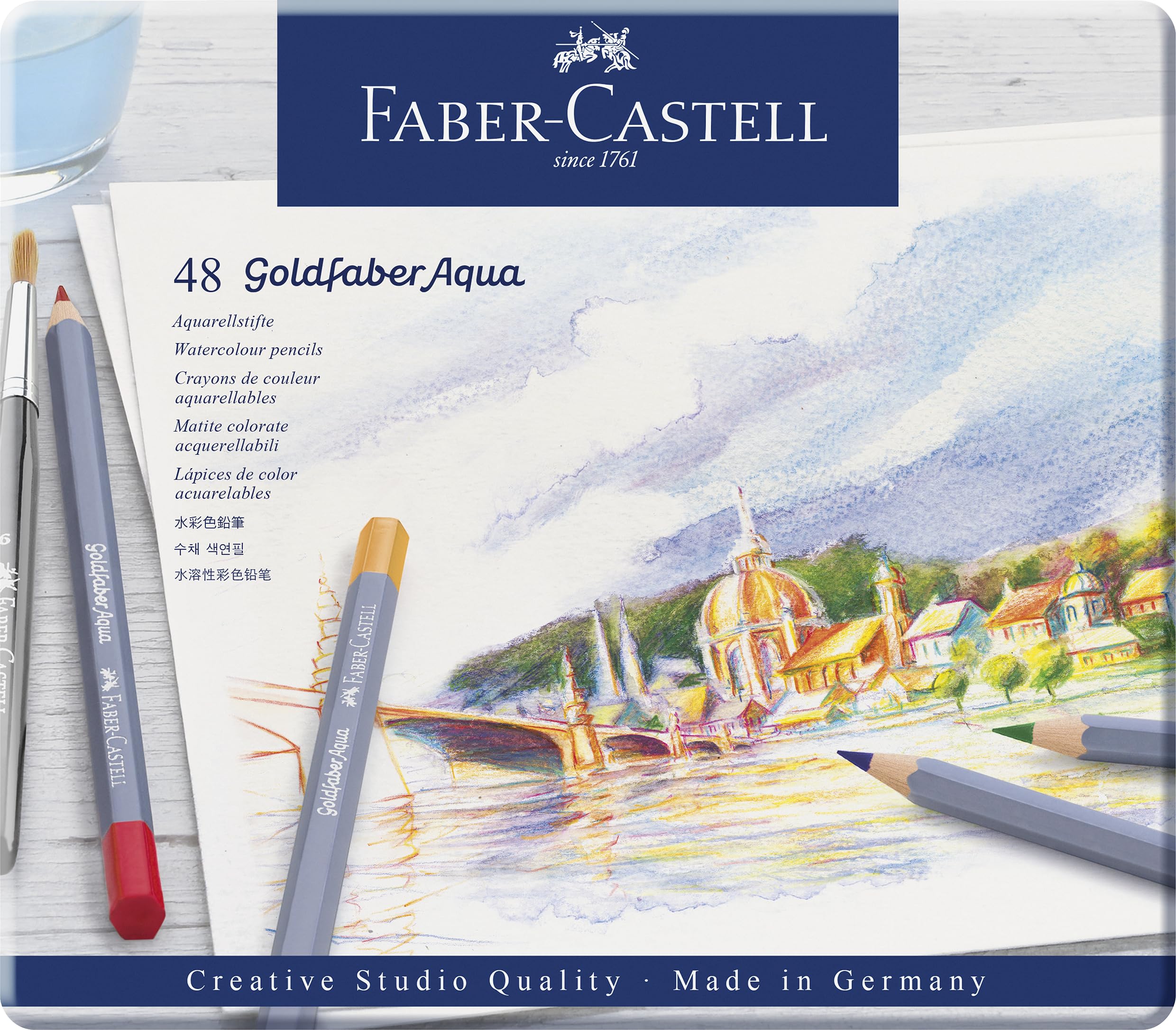 Faber-Castell Goldfaber 色鉛筆　48色セット缶入り　新品 Amazon.co.jp: ファーバーカステル ゴールドファーバー アクア 水彩