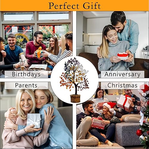 Miniatura 6 de ZENFULSTONE Decoración espiritual del árbol de la vida de los 7 chakras para el hogar y la oficina  Bonsái de cristal hecho a mano para energía