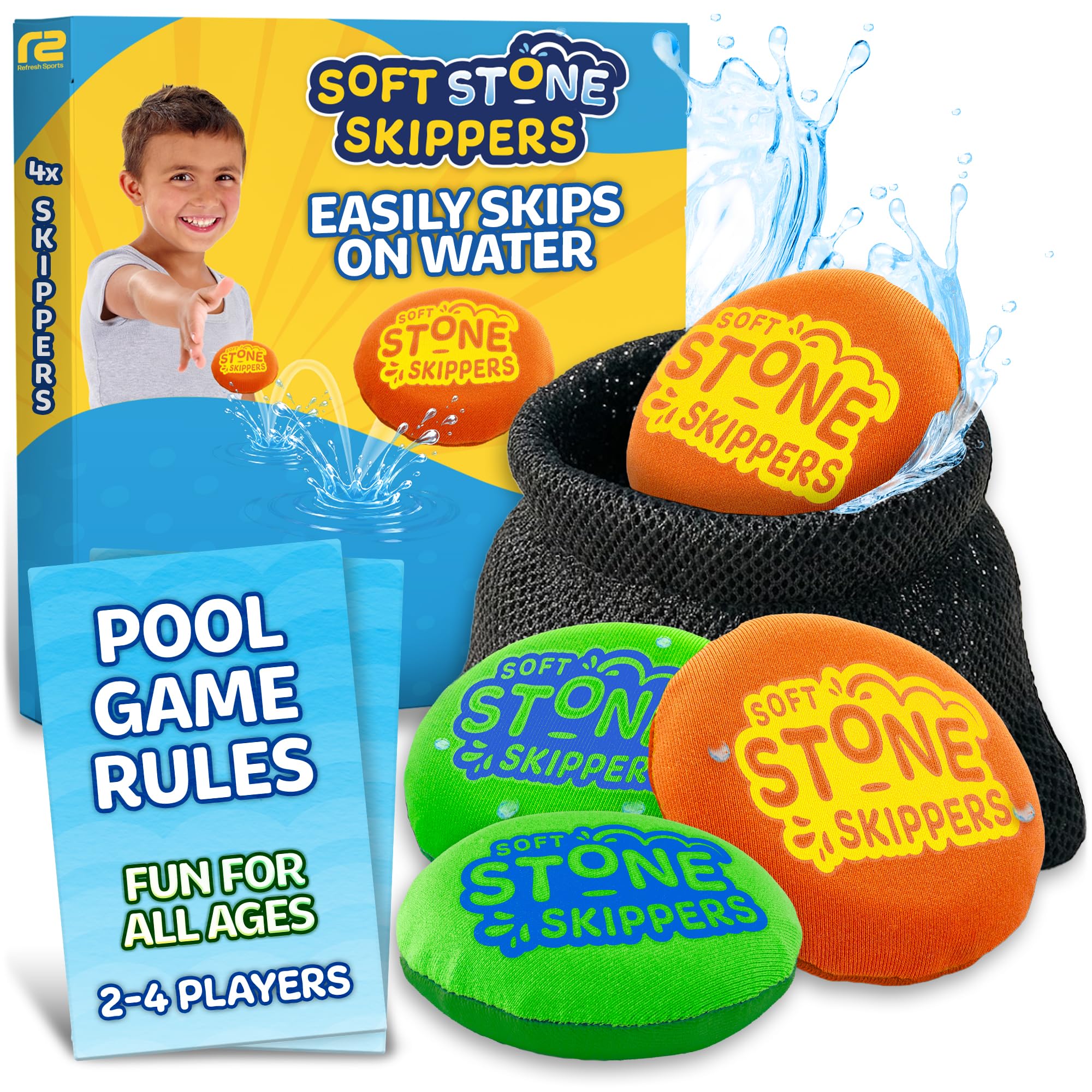 Photo 1 of Soft Stone Skippers Game: Fun Stocking Stuffers Pool Toys for Kids All Ages