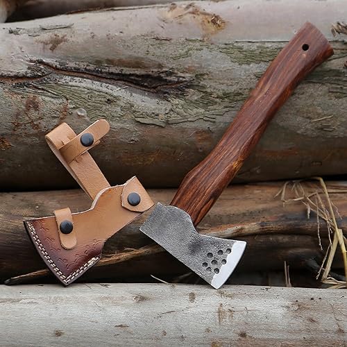 Miniatura 3 de Hachas forjadas a mano de 12 pulgadas, hacha de madera real, hacha de campamento, hacha de caza forestal, cortar madera, hachas de jardinería hechas