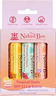 The Naked Bee Tropical Oasis SPF 15 Lip Balm Gift Set