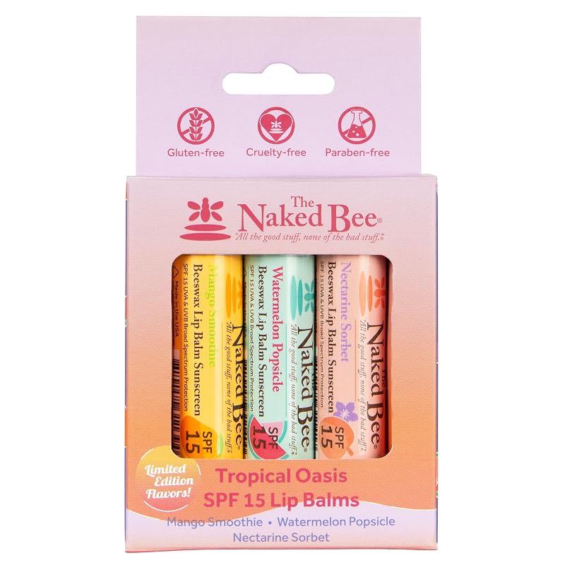 The Naked Bee Tropical Oasis Bálsamo Labial FPS 15 – Conjunto
