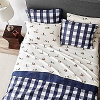 Vista 183 de Eddie Bauer - Full Sheets, Cotton Flannel Bedding Set, Brushed For Extra Softness, Cozy Home Decor (Dog Friends, Full)
