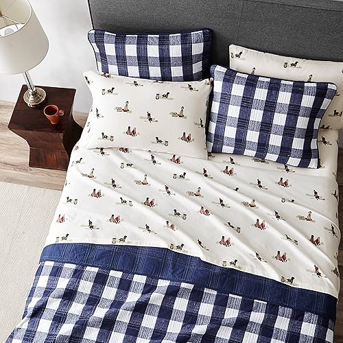 Vista 183 de Eddie Bauer - Full Sheets, Cotton Flannel Bedding Set, Brushed For Extra Softness, Cozy Home Decor (Dog Friends, Full)
