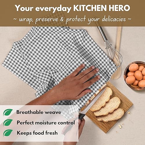 Miniatura 4 de Native Fab Paquete de 12 paños de cocina Gingham Farmhouse de algodón, absorbentes, duraderos, lavables, 15 x 25 pulgadas, paños de cocina, toallas