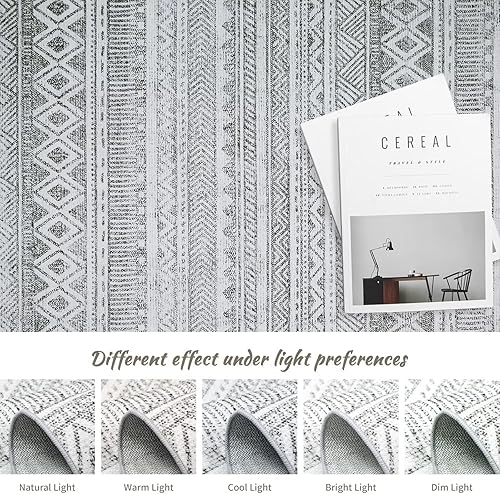 Miniatura 8 de COZYLOOM Alfombra marroquí, 4 x 6 pulgadas, estilo tribal bohemio para sala de estar, alfombra geométrica envejecida, suave, lavable,