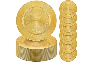 Tanlade 50 Pcs Charger Plates Bulk: The Golden Touch for Tabletop Elegance