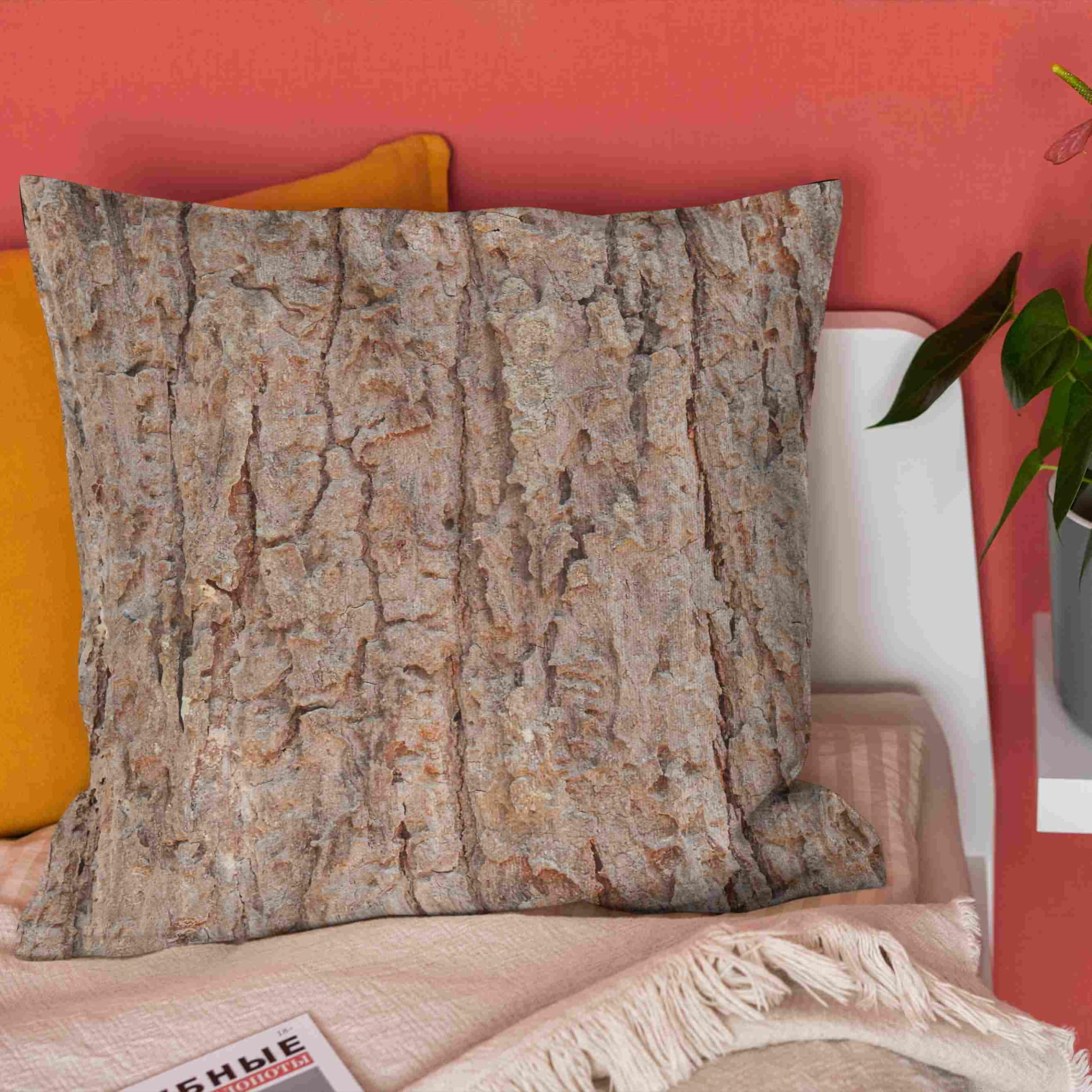 Lino Federa Cuscini per Pallet Federe Cuscino Letto Matrimoniale Cotone 50x50cm, Venatura del Legno Copricuscini Testiera Letto Fodere Cuscino Dondolo 4Pcs