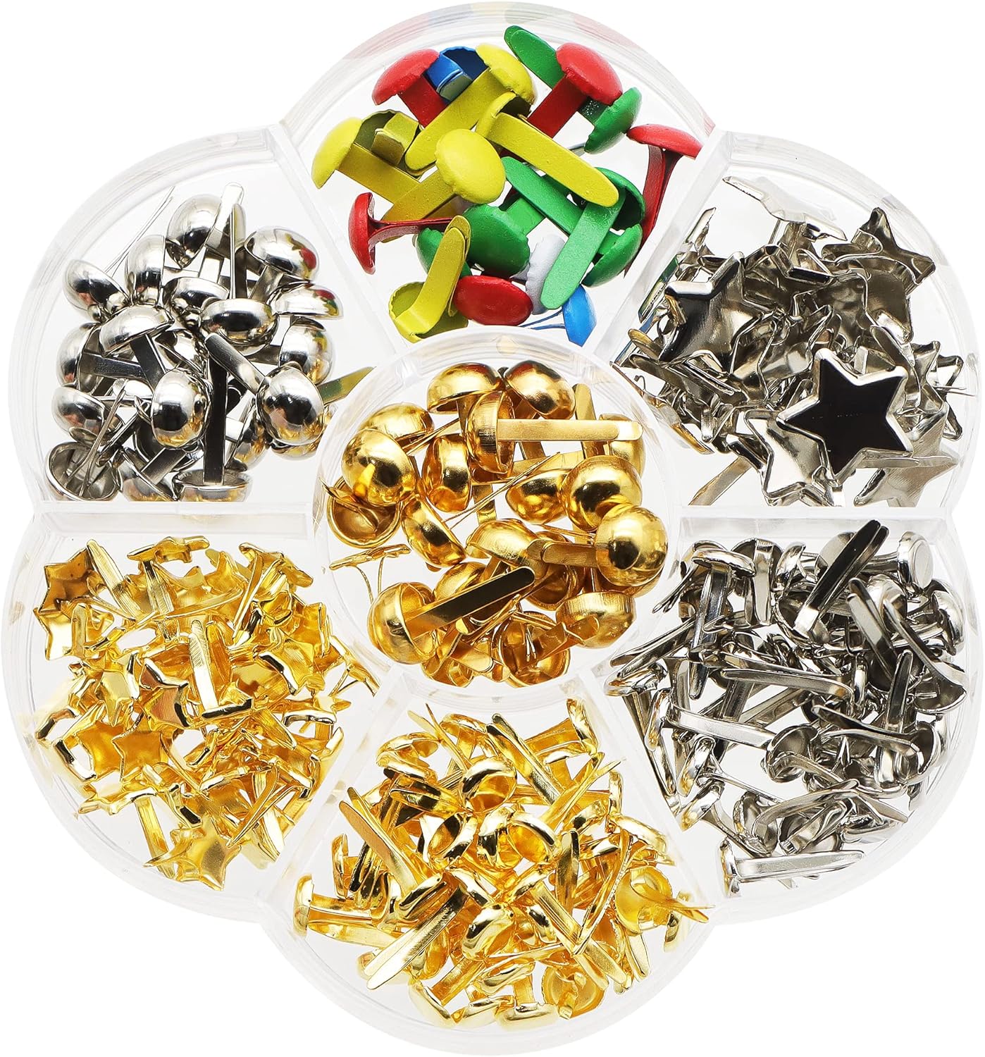 David accessories 200 Pieces Paper Fasteners Brads Metal