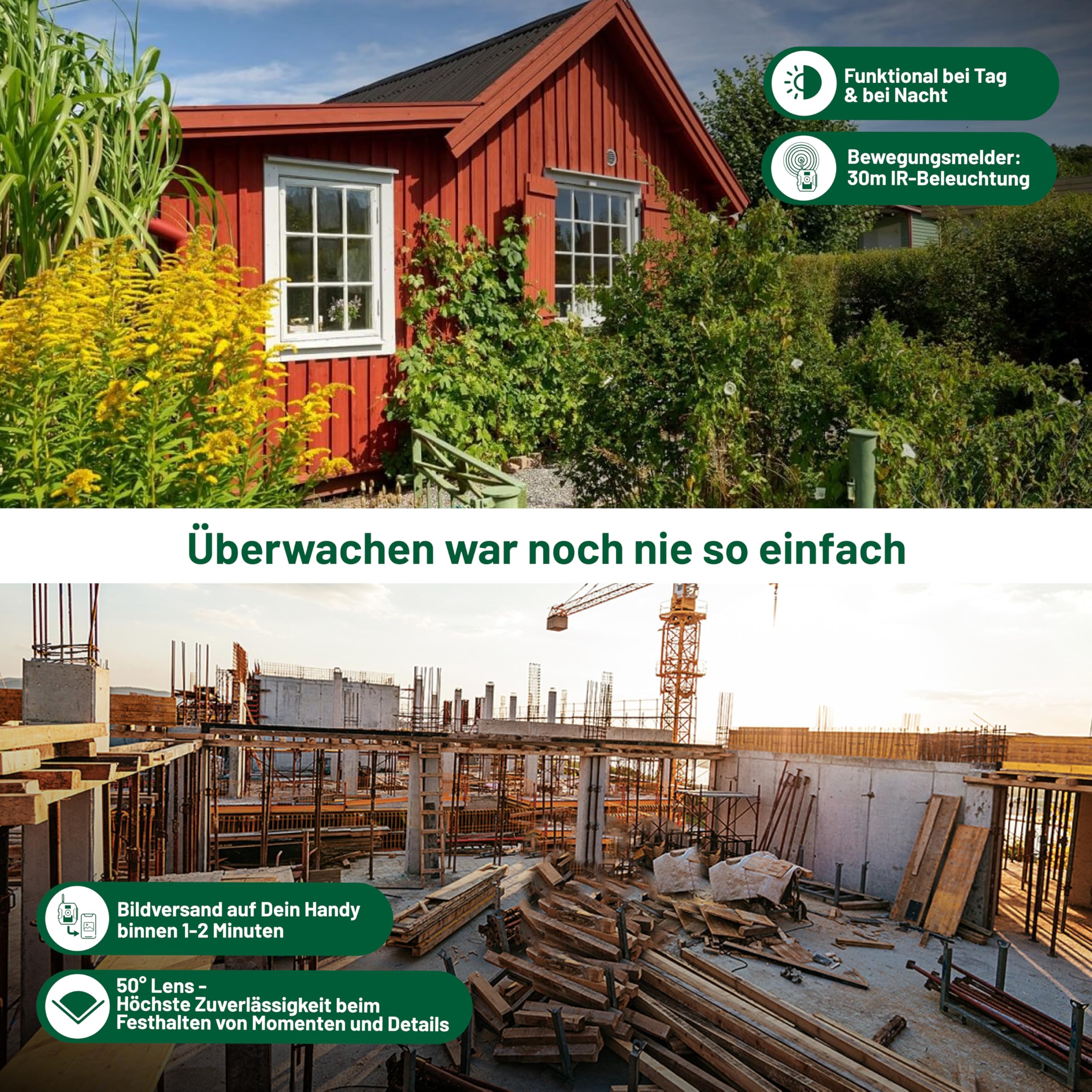ICU CLOM EasyCam Outdoor Wildkamera – 50° Erfassungswinkel, 16GB SD-Karte, 4G/LTE Verbindung, Bewegungsmelder & App-Steuerung für Jagd & Überwachung