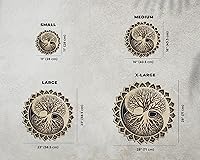Vista 5 de Decoración de pared de madera con árbol de la vida, decoración de pared de mandala de madera con árbol de la vida (pequeño)