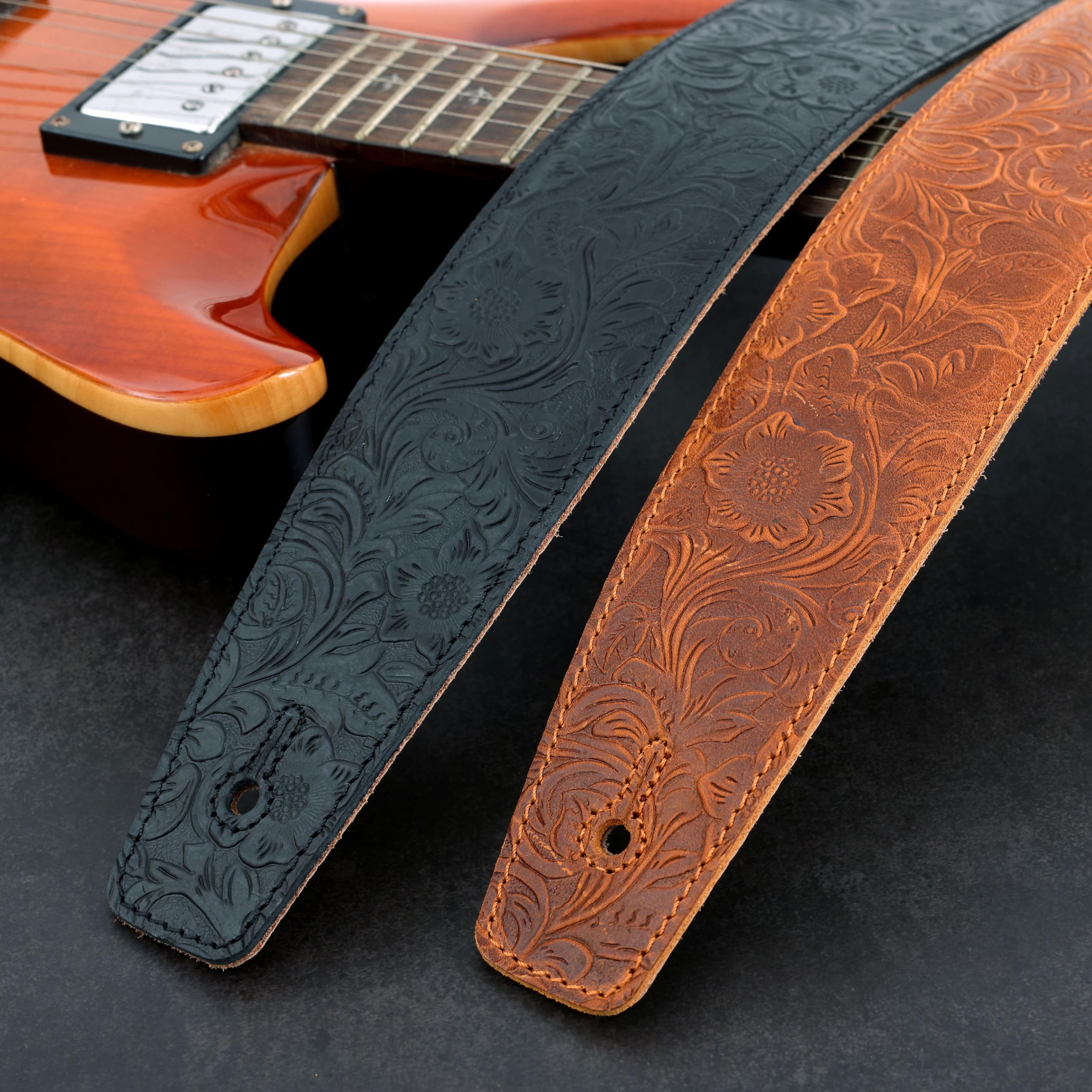 Nefelibata Correas de cuero para guitarra de 2.5 pulgadas de ancho