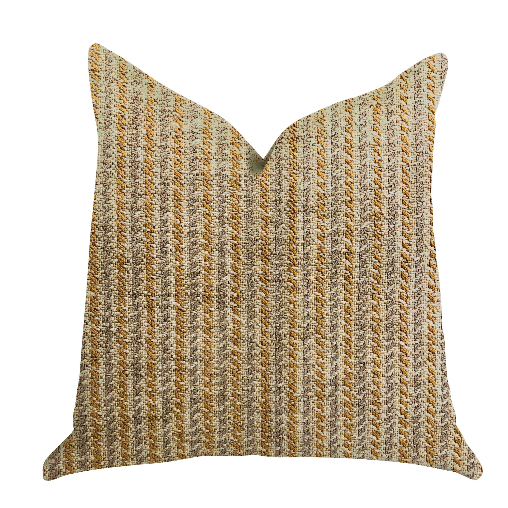 Plutus Brands Woven Beliza Double Sided King Luxury Throw Pillow, 20" x 36", Brown/Beige/Grey