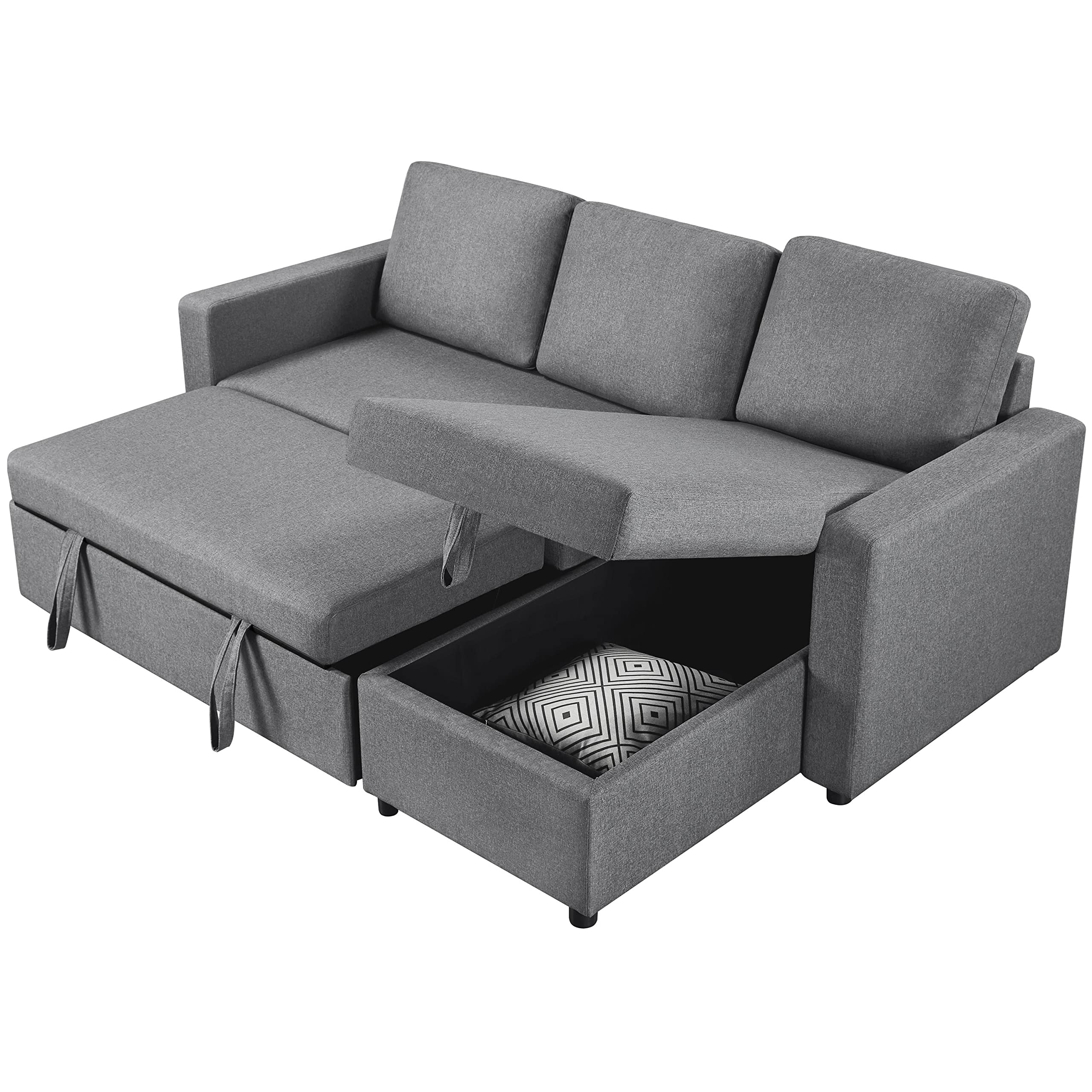 Buy Yaheetech 83" Pull Out Couch Living Room Sofa Couch with Linen