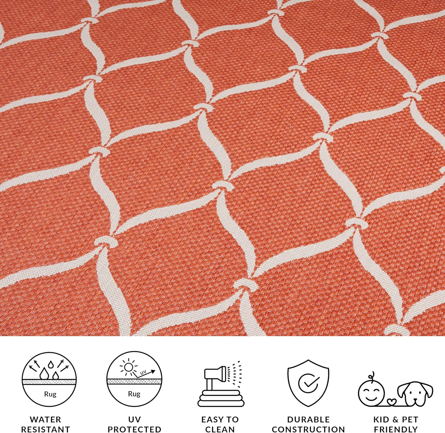 SAFAVIEH Outdoor Rug Courtyard Collection - 2' x 3'7", Terracotta & Beige, Weather Resistant & Washable, Ideal for Front Door, Patio, Backyard, Mudroom, Kitchen (CY6654-231)