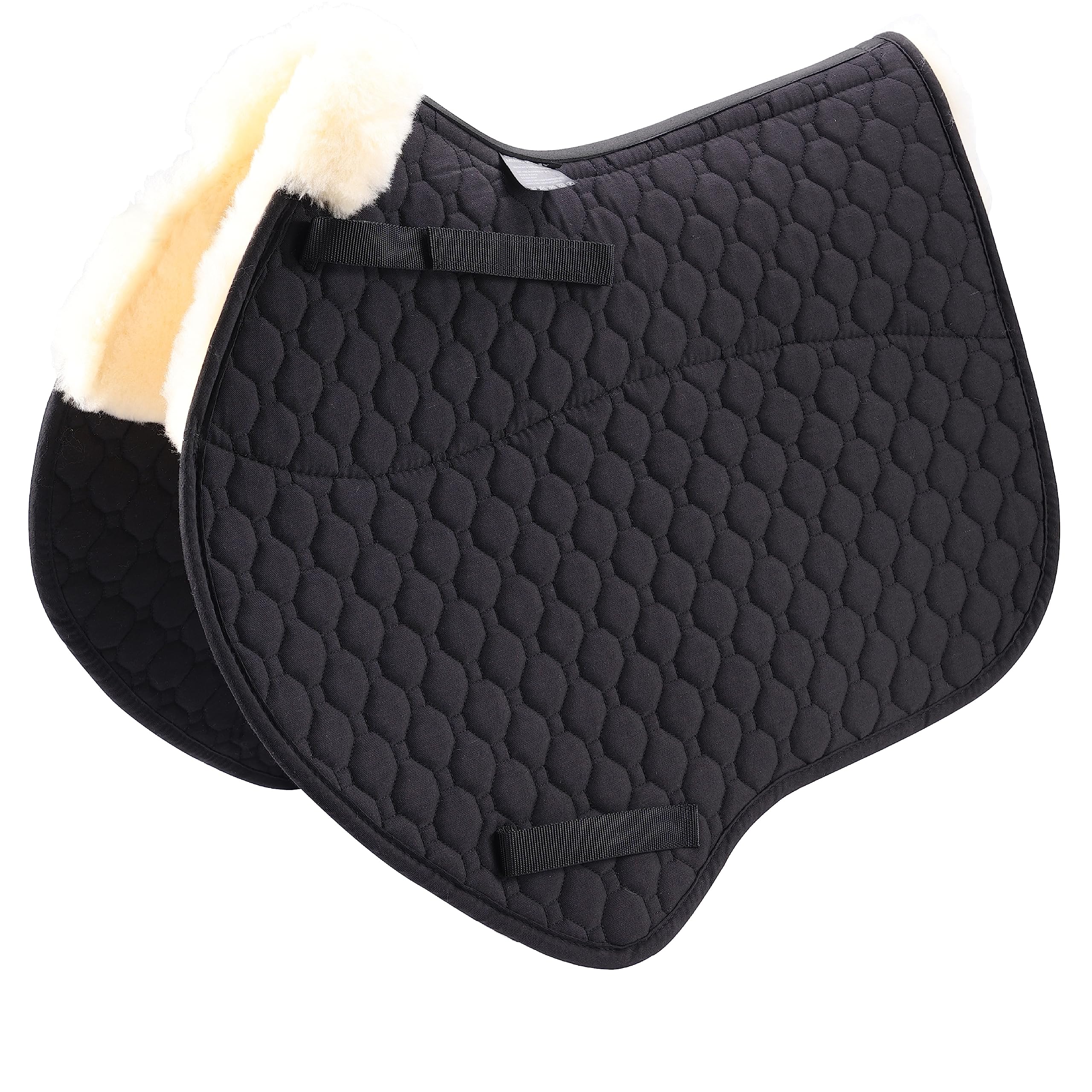 Sottosella in lana d'agnello GP coperta completa per salto in Numnah e sottosella quadrati, per spettacoli di equitazione (vss, nero)