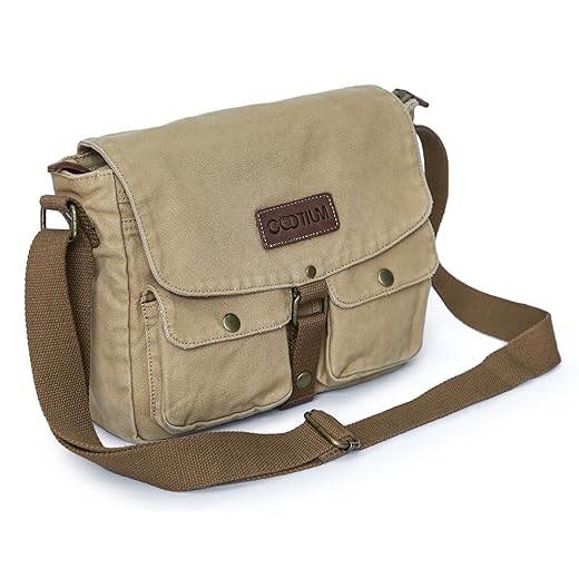 Gootium Canvas Messenger Bag - Vintage Crossbody Shoulder Bag Military Satchel