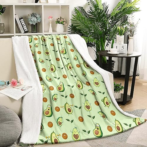 Miniatura 3 de Sokopu Manta suave de aguacate para niños, sofá, habitación, manta Kawaii de franela decorativa para niñas, 60 x 80 pulgadas