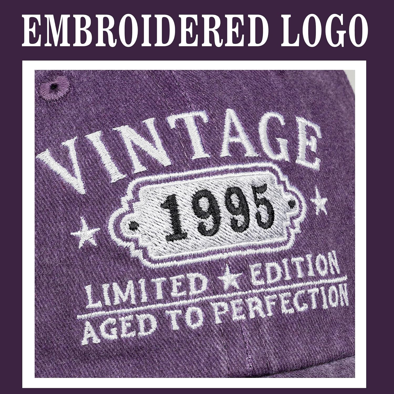 30th Birthday Gifts for Her Him Vintage Embroidered 1995 Hat Gift Ideas for Women Baseball Cap - Image 2