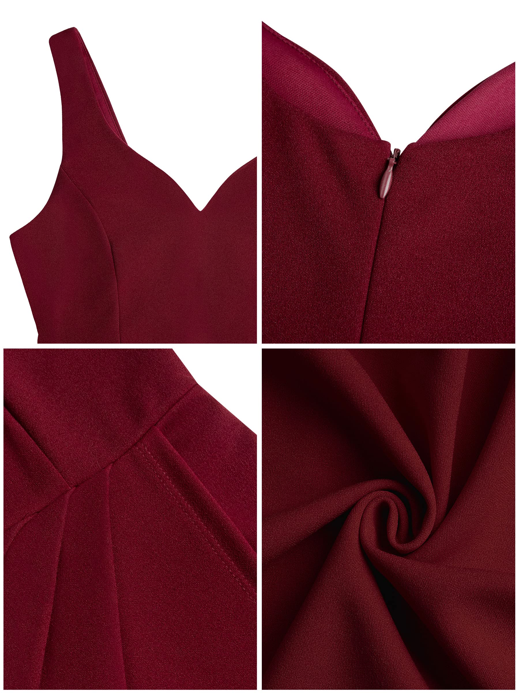 Missufe Robe de cocktail élégante pour femme, robe de soirée rockabilly moulante vintage