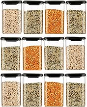 MATIC HOUSEWARE Air Tight Containers Storage Set For Kitchen, Storage Box and Organiser, Kitchen Accessories Items for Home, Pantry Organization, BPA-Free,(Pack Of 6, Black, 1200 ml, Plastic)