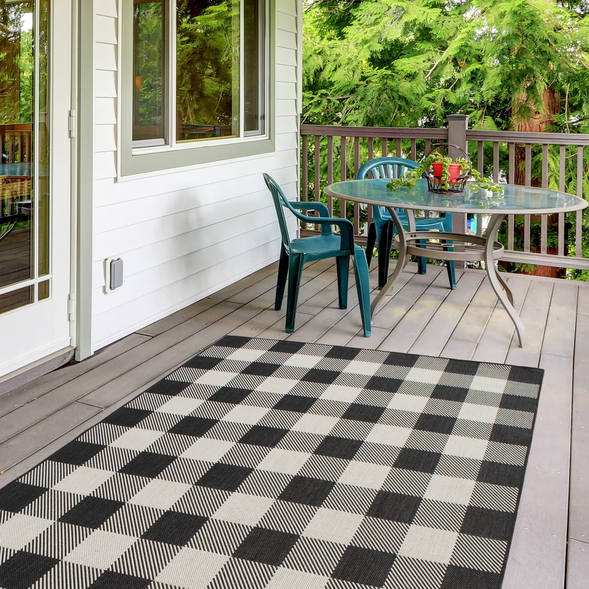 THE RUGS Outdoor Rug, Weather & UV Resistant Outdoor/Indoor Area Rugs, Durable Rugs for Patio Deck, Garden, Kitchen - Image 2