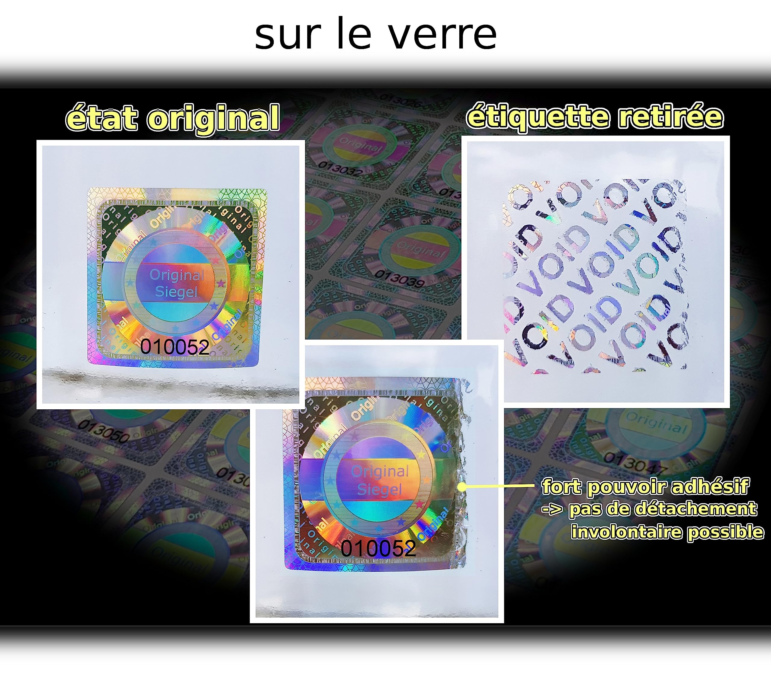 500 pcs - Hologramme 3D de sécurité, sceau original avec numéro de série | 25mm argent brillant - Sceaux de sécurité, sceau de qualité, sceau de garantie, étiquettes de sécurité, sceau de fermeture
