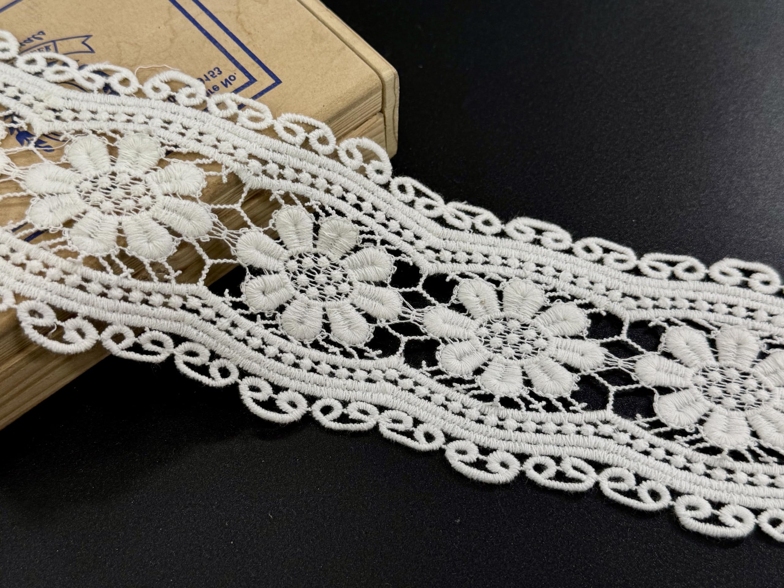 Orient Lace Craft 100% Cotton Off White Lace and Border Material - Used for Trims, Borders, Dresses, Sarees, Lehenga, Suits, Blouses, Dupatta, Chunri Borders, Embroidered Laces, Applique, Fabric lace, Sewing Supplies, latkan laces Hanging jhallar Tassel Laces Crafts and Home D�cor (Size 8 cm) (Qty 5 Metres) (Model Crochet 13)