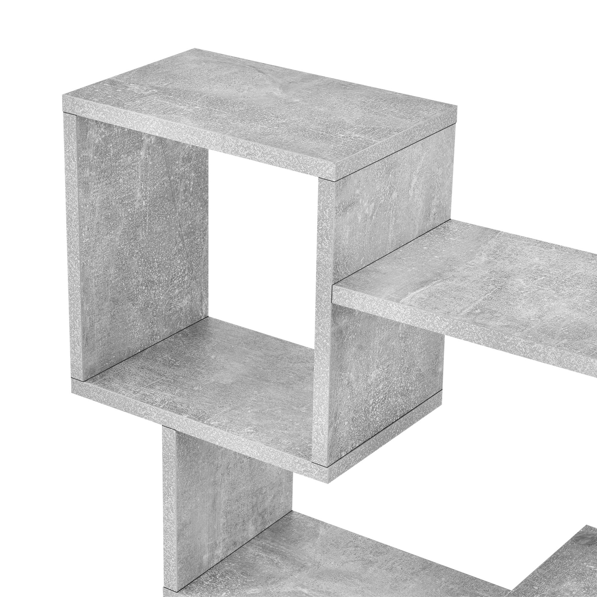 [en.casa] Mensola da Parete con 3 Scomparti Aperti Scaffale Libreria Sospesa a Muro con Ripiani Portaoggetti Espositore Pensile per Soggiorno Studio Corridoio 87x18x54 cm - Effetto Cemento