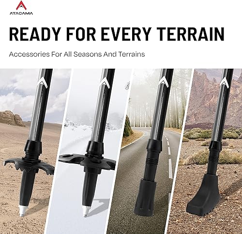 Miniatura 5 de ATACAMA Lightweight Foldable Carbon and Aluminum 7075 Collapsible Hiking Sticks with Cork Handle - Hiking Poles Telescopic Trekking Poles Folding