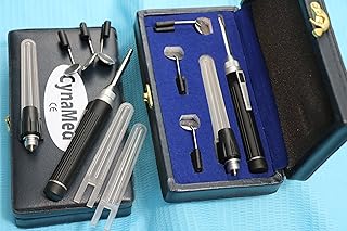 New CYNAMED USA LED Pocket Otoscope Set Ear, Nose, Throat Diagnostic KIT with Adult, Child, Infant Reusable 4 Sizes Specula Tips & Tongue Depressor