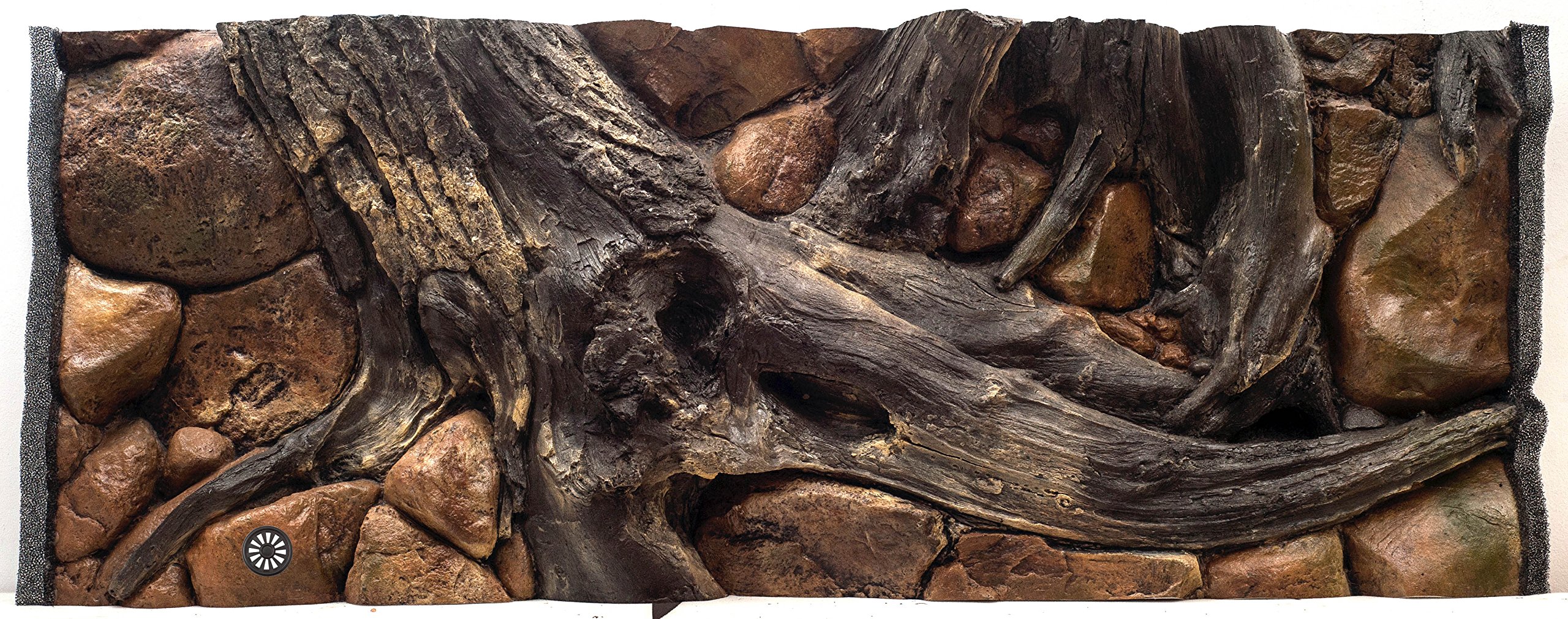 WYSKONT Aquarium background 3D Zakynthos - Aquarium background - Aquarium accessories - Background - Aquarium decoration - 117x45 cm for Aquarium 120x50 cm - brown colour - Large aquarium