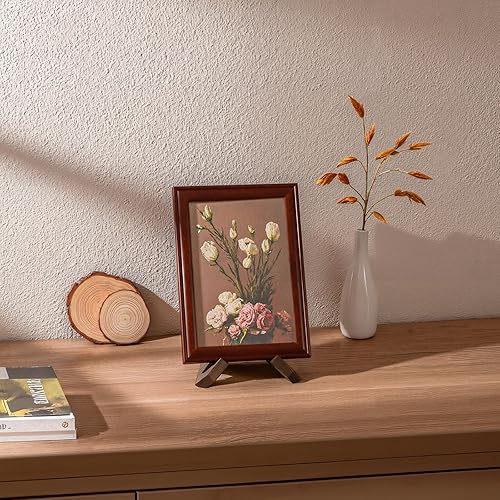 Miniatura 5 de Soporte de placa para exhibición, soporte de placa de 4.5 pulgadas, soporte de marco de madera, caballetes decorativos de mesa para exhibición