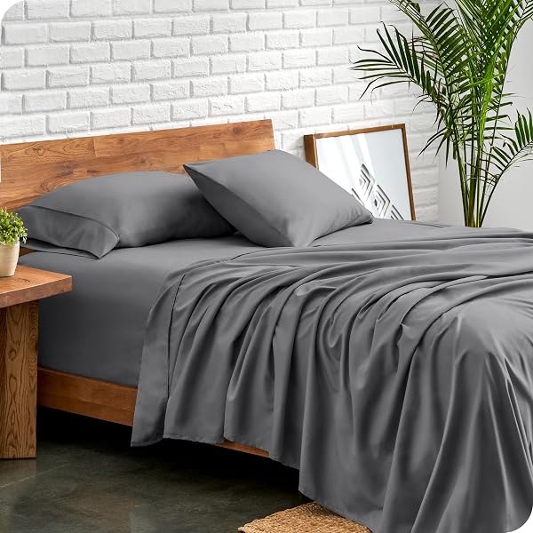 Close-up of the Bare Home Queen Sheet Set's ultra-soft microfiber fabric.